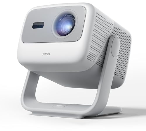 JMGO N1S GTV Portable Triple Laser Projector, 1080P FHD, 850 ISO Lumens, Official Netflix, HDR10, Gimbal Auto Image Correction, 200 3D Home Theater Projector, 2*5W Dolby Digital Speakers