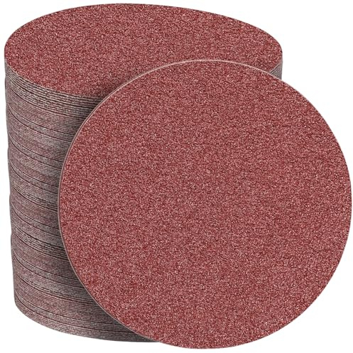 STEBRUAM 40Pz Dischi Abrasivi 150mm,Grana 60 Carta Vetrata Abrasiva no Fori per Levigatrice Orbitale