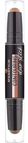 essence CONTOURING duo stick, Konturstift, Nr. 30, Braun, mattierend, definierend, sofortiges Ergebnis, matt, vegan, ölfrei, ohne Parfüm, ohne Alkohol, 1er Pack (2.76g) | Definierend, Mattierend, Sofortiges Ergebnis, 2-in-1 Stick für einfaches und schnelles Konturieren des Gesichts