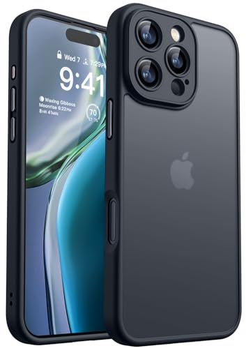 CANSHN für iPhone 16 Pro Max Hülle mit Kameraschutz, Schwarz