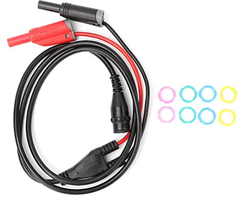 P1204, BNC Male Plug to Safety Banana Plug Coaxial Cable Oscilloscope Test Wire 100cm, with ​Colorful Circles, for Oscilloscope Test Electronic Equipment