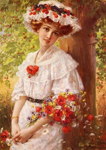 HCOTZHPY Klassische Malerei Leinwand Abstrakt Kunstwerk Wandkunst Bild Druck Unter Dem Kirschbaum Von Emile Vernon Weinlese Plakat für Bürodekoration 60x90cm
