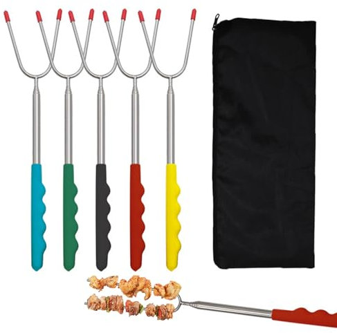 Pasdrucn,grillgabel,grillstab,grillspieße ausziehbargrillspieße ausziehbar,teleskop Gabel,grillstock,grillgabel ausziehbar,grillspiesse Edelstahl (5)