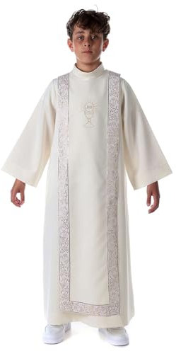 Holyart Aube Communion scapulaire Bord Or Broderie Calice, 125 cm (49 inc.)