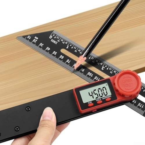 Digitaler Winkelsucher Winkelmesser, Elektronische Wasserwaage 36O° LCD Schieben T Schräglehre Winkelsucher, Winkelmesswerkzeug für Holzbearbeitungsbau