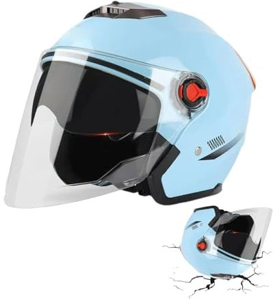 Sionhiuo Casco da Moto Aperto per Adulti, con Doppia Visiera, Je-t blueto-OTH Integrato, Unisex, 3/4 con Occhiali, Protezione Solare 30, Traspirante, Leggero, Regolabile
