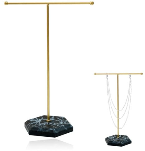 WeddHuis 1 soporte de metal para joyas,expositor de collares en forma de T,organizador collares,colgador collares,pulseras,adecuado para collares,pulseras,pendientes,anillos,relojes,etc