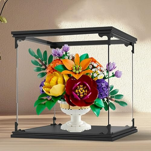 Acrylic 3mm Display Box for Lego 10345 Flower Bed Model, Transparent Dustproof Display Box, Storage Box, Compatible with Lego 10345 Model (Model Not Included) (Retro Style 3mm)