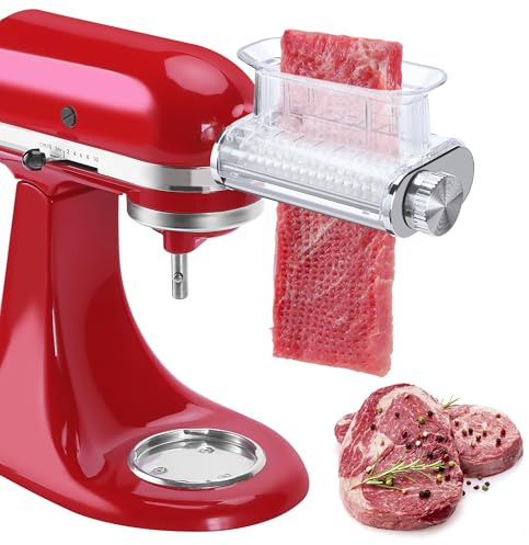 Meat Tenderizer Attachment for Kitchenaid Stand Mixers, 3 Adjustable Thickness, Meat Tenderizer Machine with Transparent Cover, Meat Cuber Accessories for Kitchen aid, Dishwasher Safe