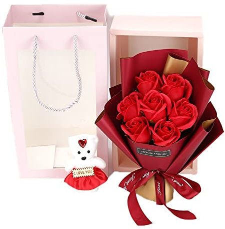 Glixoft Bouquet De Roses Artificielles À Savon, Fleurs De Festival, Cadeau De Saint-Valentin, Décoration De Mariage, d'anniversaire