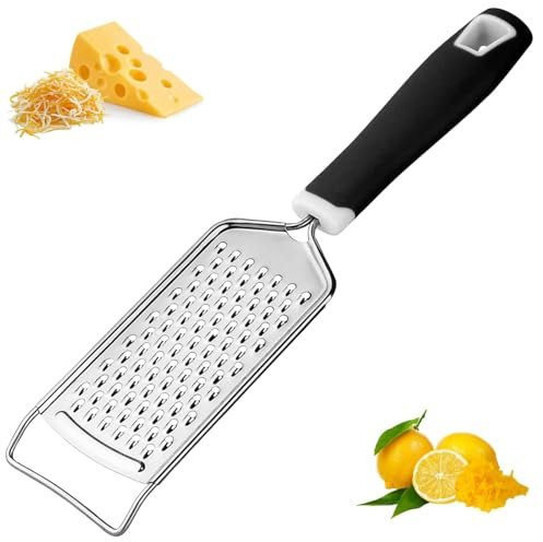 Kitchen Cheese Grater Lemon Zester Stainless Steel Hand Grater Easy to Grate Zest Lemon, Orange, Citrus, Cheese, Chocolate, Nuts, Gingers, Garlic