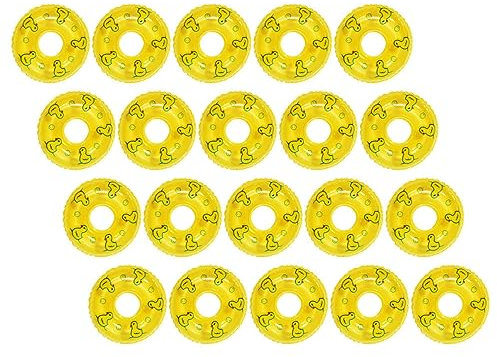 DECHOUS 20stücke Mini Schwimmring Dekorationen Im Entenmuster Für Puppenhäuser Miniaturen Für Niedliche Schwimmszenen Und DIY Projekte
