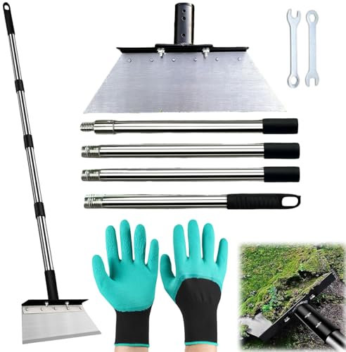 Dispositivo di Rimozione Delle Erbacce,Pala da Giardino Multifunzionale,Pala Multifunzionale per La Pulizia,Pala da Giardino,Raschietto per Erbacce con Manico,Pala Per Diserbo con Manico