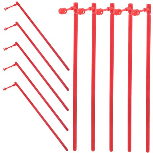 iplusmile Tiges De Moulin à Vent en Plastique Robustes pour Jardin Jeu De 10 Tiges Rouges pour Fabrication DIY De Moulins à Vent Portatifs Accessoires Légers Et Pratiques pour Créations Artisanales