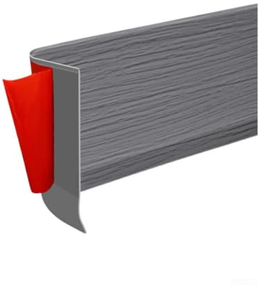3 metros de zócalo de PVC blando Solución impermeable y económica para interiores del hogar (gris)
