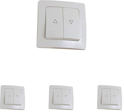 Doble pulsador con bloqueo, para control de persianas, permite subir y bajar fácilmente, aumentando la seguridad y comodidad en el hogar. (Paquete de 4)