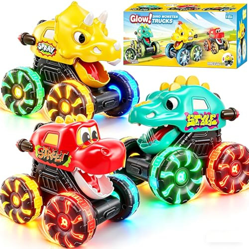 EUCOCO Monstertruck Spielzeug ab 1 2 3 4 5 Jahre Junge, Geschenk Junge 1-5 Jahre Geburtstag Dino Monster Truck Dinosaurier Spielzeug Kinder Auto Spiele 1-5 Jahren Geschenkideen Jungen Spielzeugauto