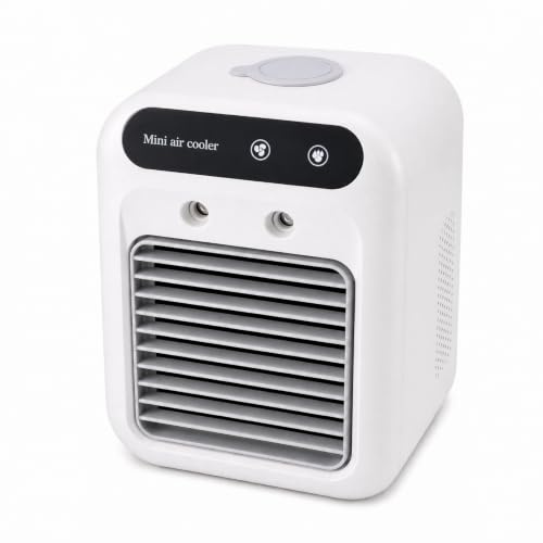 Sorandy Tragbare Klimaanlage, Tragbarer ABS-Luftkühler mit 500-ml-Wassertank, Langanhaltender Sprühnebel, Kompakter Kleiner Klimaanlagenventilator für Zimmer, Büro, Camping, Auto