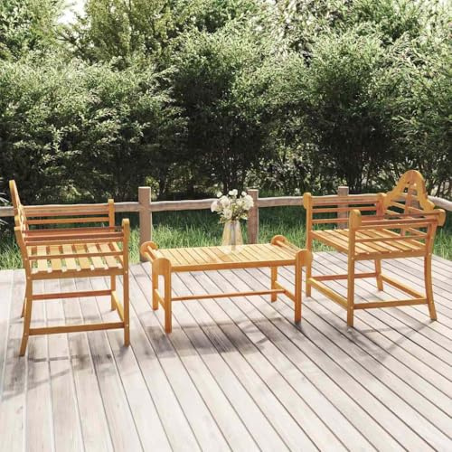 LoogCape Trädgårdsstolar 2 st 91 x 62 x 94 cm, teak i massivt trä med armstöd och ryggstöd, väderbeständig, stapelbar, perfekt som balkongstol, terrassstol, campingstol för avslappnade stunder i