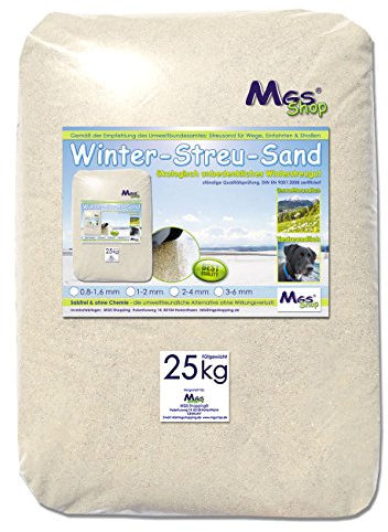 Streusand salzfrei umweltfreundliche Winterstreu Alternative zu Streusalz (2-4 mm/groß)