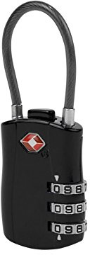 Travelon TSA bagagelås, Svart, Cable Lock, Tsa kabellås