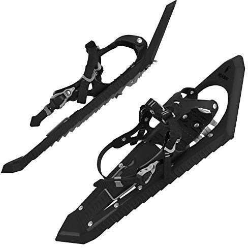 ALPIDEX Raquettes Neige 38-45 Sac Transport Bâtons Telescopiques Optionnel, Couleur:Black sans bâtons