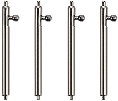 Berfine 4 x Schnellverschluss-Federstegstifte, 1,8 mm Durchmesser, mit Druckknopf, silber, 22 mm, Sportlich