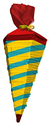 Amscan 9904421 - Pinata Schultüte, 23,5 x 62 x 21,8 cm, zum Befüllen mit Süßigkeiten und Konfetti, Kindergeburtstag