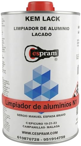 CESPRAM - KEM LACK - 1L - Reparador de Aluminio Lacado Blanco y Colores Claros 1L – Recupera Aspecto y Brillo en Ventanas, Puertas y Marcos – Desengrasa sin Matear