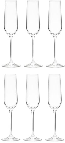 BUTLERS 6er Set Sektgläser 180ml - SANTÉ - Sektkelche Set. Sektflöte aus Kristallglas | spülmaschinenfeste Gläser & Trinkgeschirr für Sekt, Prosecco, Champagner, Aperitifs