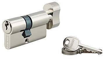 Cilindro europeo per serratura a pomolo SA 35Bx25mm, anti estrazione, nichel, 3 chiavi - THIRARD