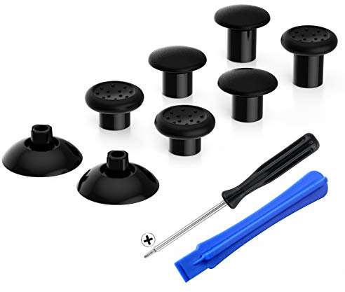 eXtremeRate Thumbsticks Kompatibel mit ps4 und Kompatibel mit ps5 Controller,Ergonomischer Analogsticks Analog Sticks Aufsätze Ersatz für ps4 Joy-Sticks für ps5-Schwarz[ThumbsGear]