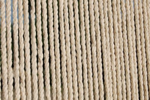 La Tenda CASA Türvorhang Seil Toulon 3 Fliegenvorhang Insektenvorhang Balkonvorhang Seilvorhang Creme beige, Maße:120 x 230 cm