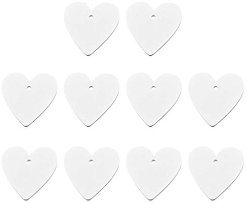 30st Holzausschnitte Chips Ornamente Präsentieren Farbige Tabs Holzscheiben Basteln Partydekoration Handwerk Zum Aufhängen Aus Holz Mit Schnur Herz Hängendes Stück Bambus Weiß