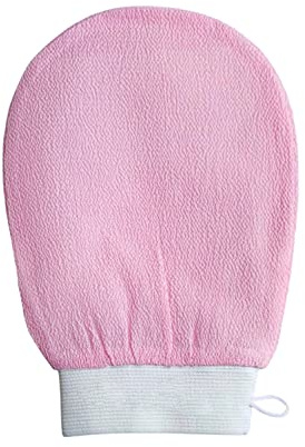 DEWYGLO Dewyglo Exfoliating Glove (Pink),Made with 100percent Viscose,a Biodegradable Fibre Exfoliating Body Glove is Reusable,Gentle and Suitable for Sensitive Skin