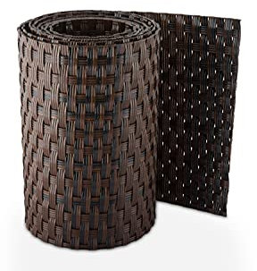 PE - Rattan Matte 300x90 cm Balkonsichtschutz, Sichtschutzmatte, Fb. 06 braun meliert Top Qualität ! 3 Meter Matte