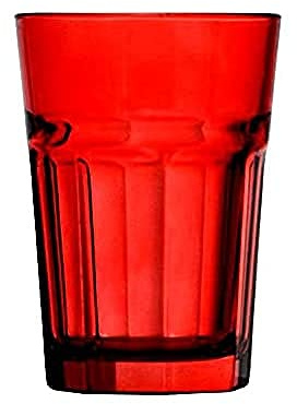 Topkapi 251.019 Lot de 6 verres à long drink Miami Red XL (36 cl) en rouge feu pour cocktail, long drink, mojito, jus, eau, hauteur ~ 12 cm