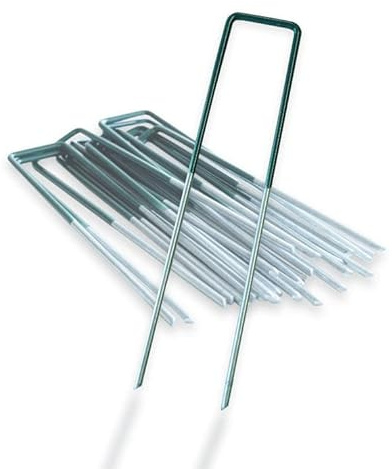 KARAT Lot de 100 piquets d'ancrage au Sol 3 x 15 cm - Ancrage de Fixation pour Gazon Artificiel, Toile Anti-Mauvaises Herbes et bâches de Jardin