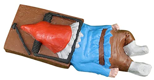 SINGID Gartendekoration, lustige Gartenzwerg-Statuen, Outdoor-Rasen, Kunstharz, Zwerg, getötete Figuren, Mini-Zombie-Skulptur, Zwerg-Ornament für Garten, Büro, Schreibtisch, Rasen