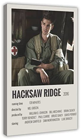 HDTS Movie Hacksaw Ridge Vintage Canvas Poster Wall Art Decor Print Picture Paintings for Living Room Bedroom Decoration Frame: 20x30inch(50x75cm)