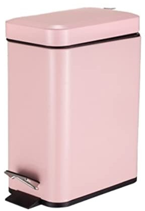 Poubelle Corbeille Poubelle En Métal Pour Chambre À Coucher Poubelle Rectangulaire Pédale Poubelle Papier Poubelle Pour La Maison Cuisine Salle de Bain Bureau (Color : Pink, Size : 14 * 22.8 * 29cm)