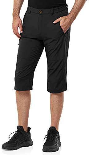 33,000ft Pantalones Capri para Hombre 3/4 Pantalones Cortos Transpirables para Senderismo Bermudas Elásticos con Bolsillos con Cremallera