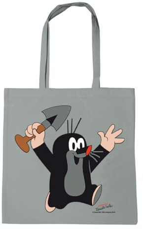 Logoshirt® Der kleine Maulwurf Baumwolltasche 38x42 cm | Der kleine Maulwurf - jubelnd mit Schaufel, süßes Originalmotiv für Maulwurf-Fans, bedruckt, lange Henkel, ideal für Alltag