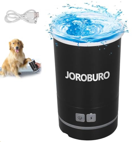 Automatic Dog Paw Cleaner, Rechargeable Electric Muddy Paw Washer, Portable Pet Paw Cleaner Cup with Soft Silicone Brush, Dog Foot Cleaning Machine for Small to Medium Dogs Grooming