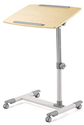 POCHY Betttische Pneumatischer Betttisch mit feststellbaren Rädern, höhenverstellbarer tragbarer Nachttisch, rollender Laptop-Schreibtischwagen für das Heimbüro luxuriös