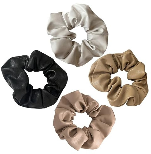 POPETPOP 16 Stück Leder Dickdarm Scrunchie Haargummis Elastische Haarbänder Damen Haarschmuck Haar Pferdeschwanz Haargummis Damen Für Mädchen Haarbänder
