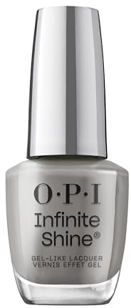 OPI Infinite Shine Nail Polish - Steel Waters Run Deep - Gel Like & Long Lasting Deep Grey Nail Polish - with Pre-Cured Gel Technology & OPI Pro-Wide Brush (15ml)