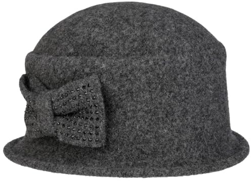 Seeberger Manja Mütze aus gewalkter Wolle Damen anthrazit One Size, Anthrazit, 6 7/8-7 3/8
