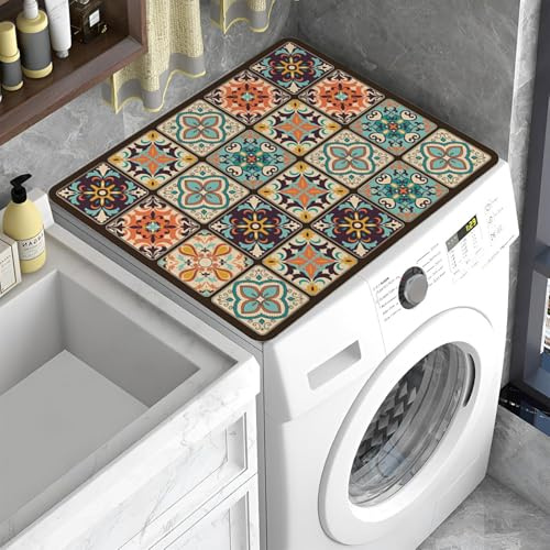 Cubierta Superior para Lavadora y Secadora,60 x 60 cm Cubierta Para Lavadora,Funda para Lavadora,Funda Antipolvo Para Lavadoras,Secadoras,Cocinas,Autocaravanas,Baños