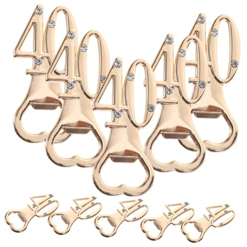 Anneome 10 Pezzi Apribottiglie per il 40esimo compleanno bomboniere per apribottiglie Bomboniere per 40 anni Apribottiglie festa compleanno anni compleanno anni apriscatole strass